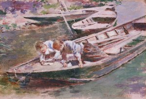 Dos en un bote de Theodore Robinson